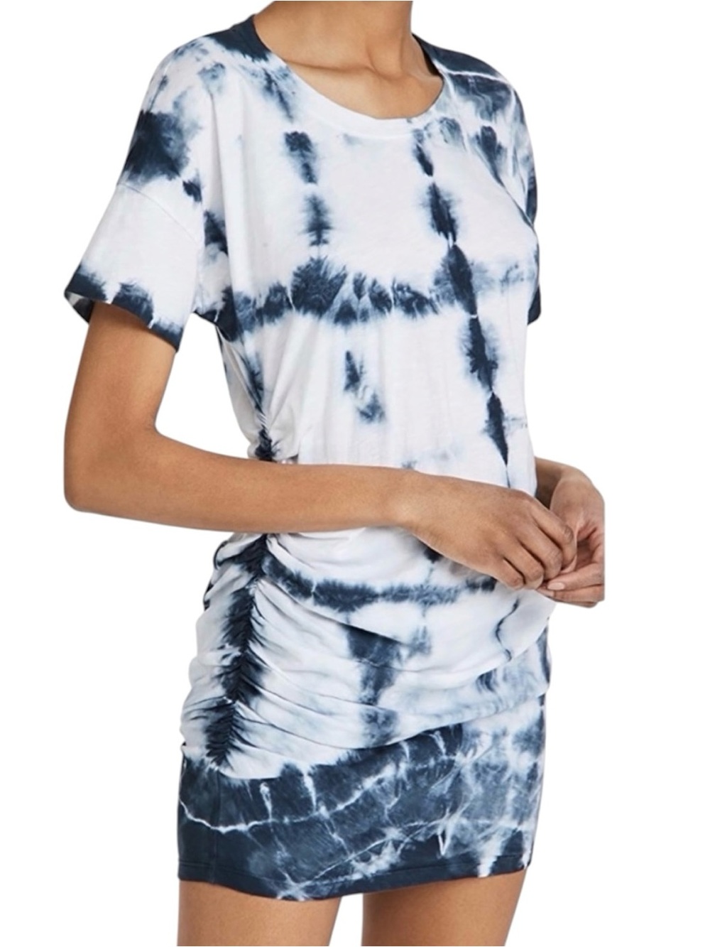 Sundry Tie Dye Side Shirred Mini Dress M Casual Beach
